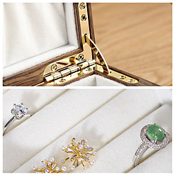 Collage de 2 photos de la boîte à bijoux bois bagues et montres (charnière et porte-bagues)