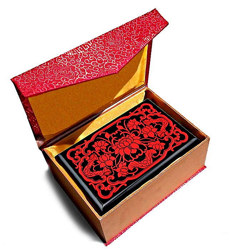 Emballage de la boîte à bijoux originale 'lotus' rouge
